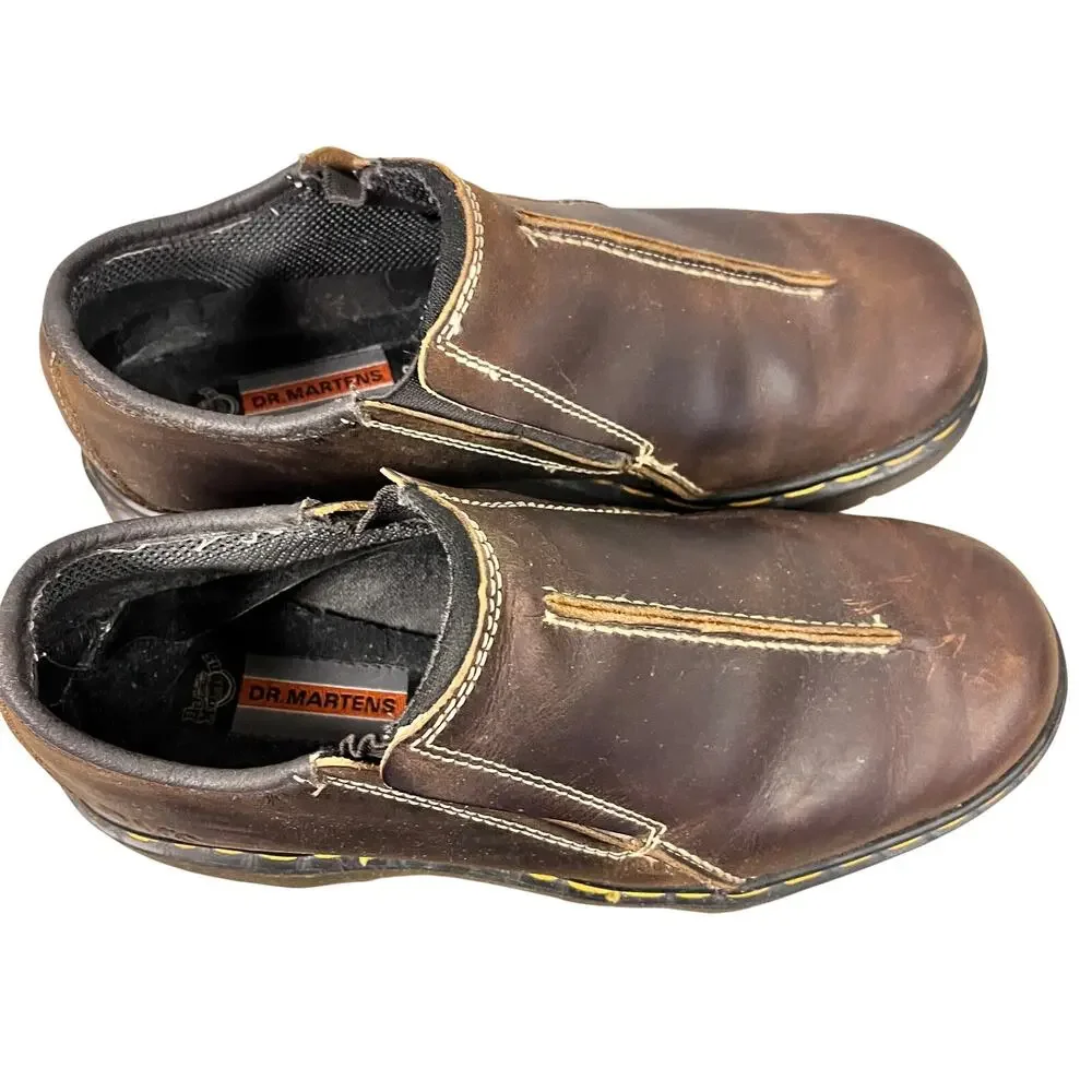 Vintage Men's 8 Dr.Martens style 8729 slip on loafer dark brown made in England